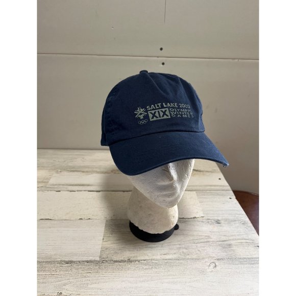 Salt Lake 2002 XIX Olympic Winter Games blue adjustable back cap vintage - Picture 1 of 6
